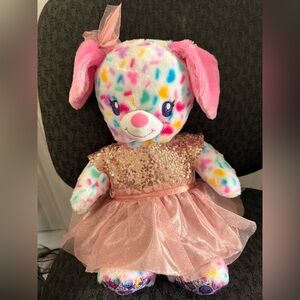 Build A Bear Shopkins Pink & White Candy Paws Sprinkle Puppy Dog Plush